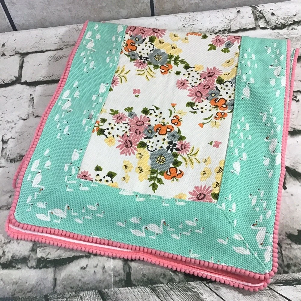 Matilda Jane Feathered Friend Table Runner Floral Aqua 88